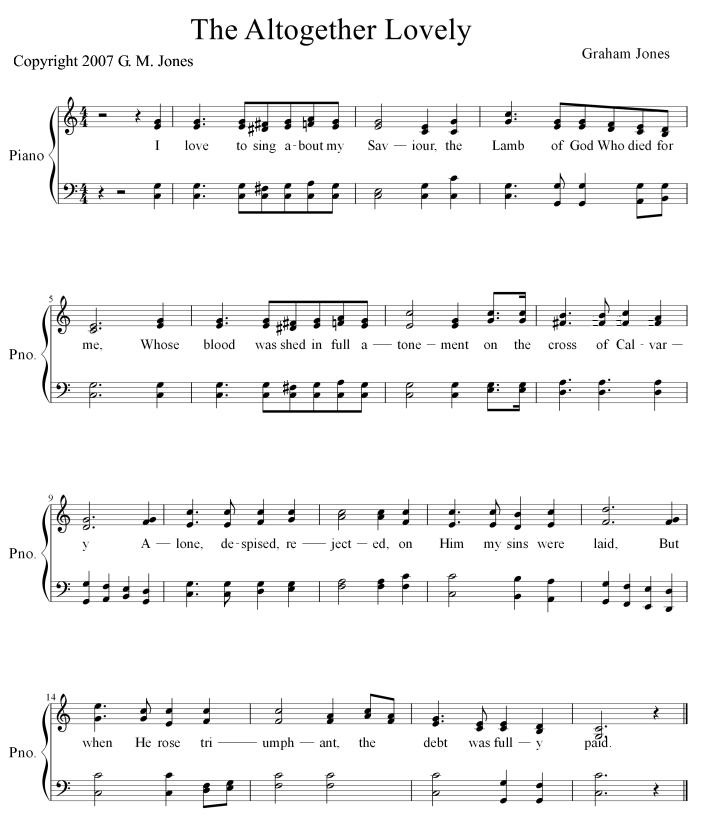 music and words for song